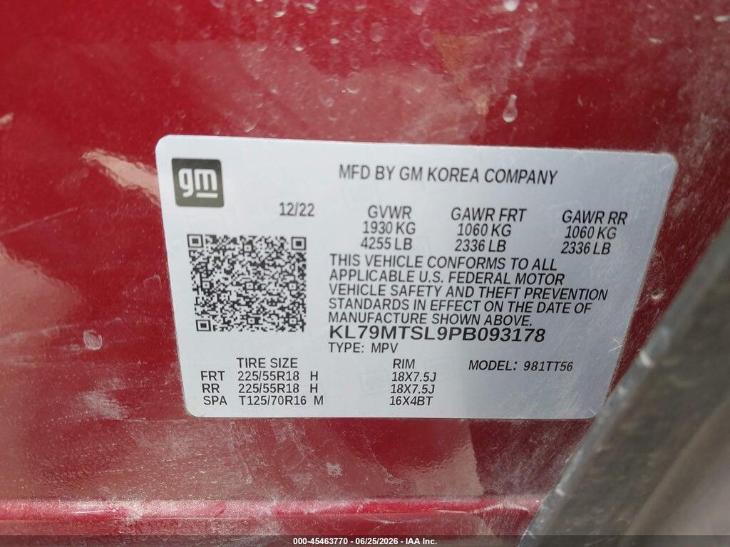 KL79MTSL9PB093178 2023 CHEVROLET TRAILBLAZER photo no. 9