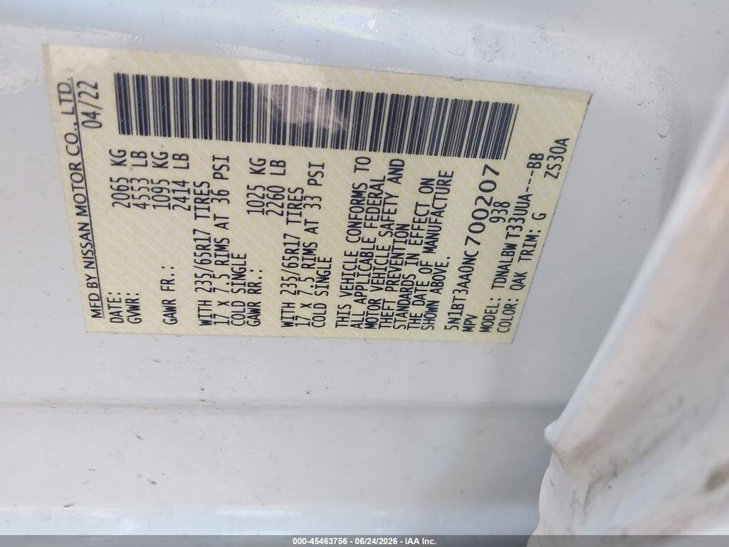 5N1BT3AA0NC700207 2022 NISSAN ROGUE photo no. 9