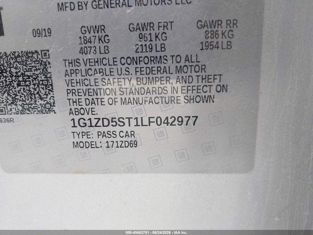 1G1ZD5ST1LF042977 2020 CHEVROLET MALIBU photo no. 9