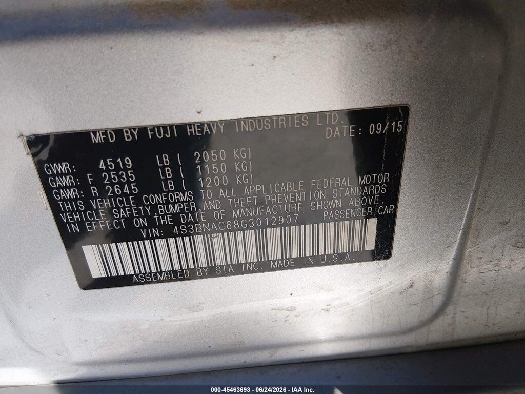4S3BNAC68G3012907 2016 SUBARU LEGACY photo no. 9
