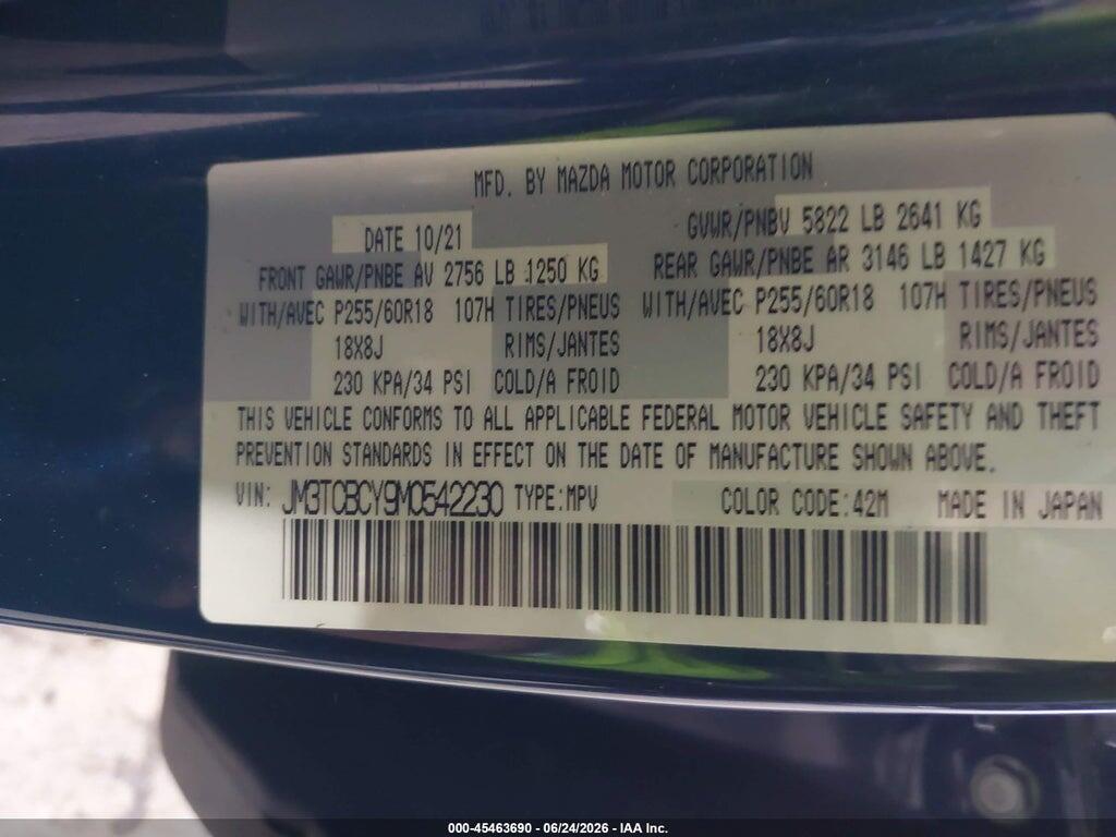 JM3TCBCY9M0542230 2021 MAZDA CX-9 photo no. 9