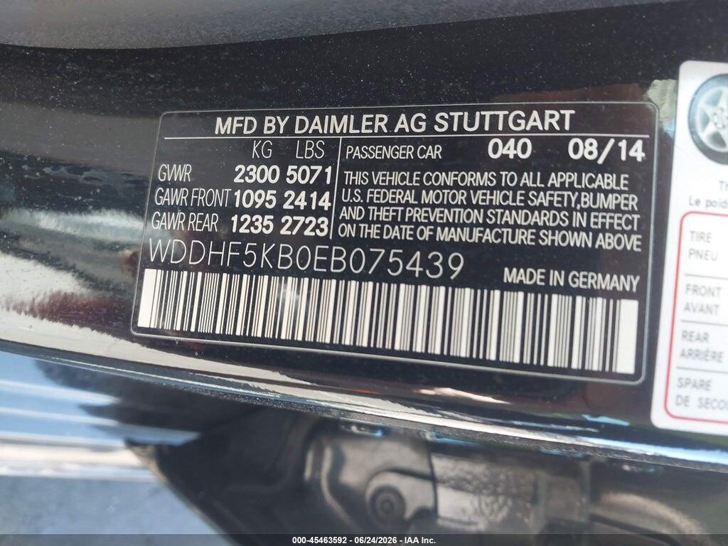 WDDHF5KB0EB075439 2014 MERCEDES-BENZ E 350 photo no. 9