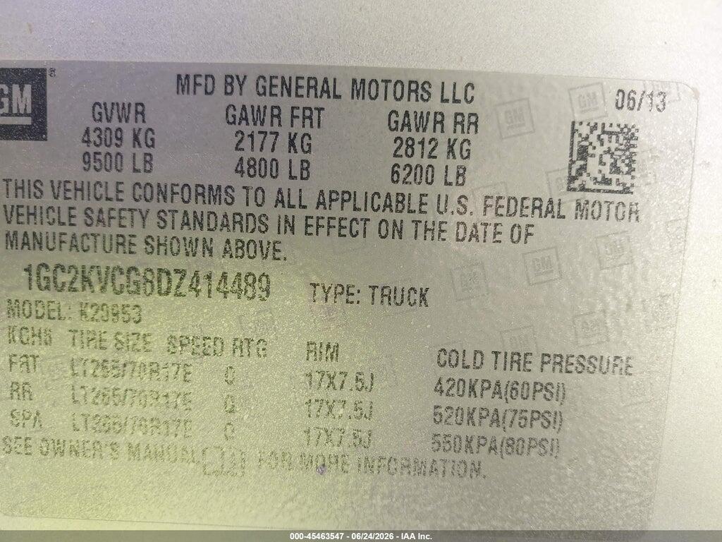 1GC2KVCG8DZ414489 2013 CHEVROLET SILVERADO 2500HD photo no. 9