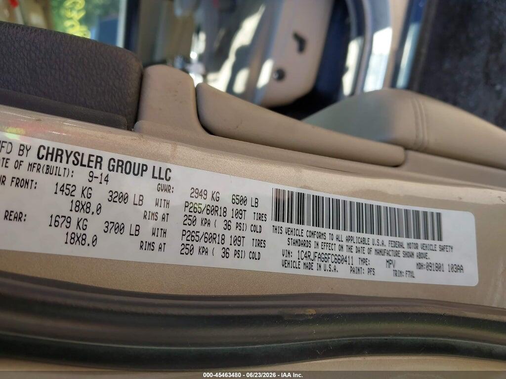 1C4RJFAG6FC660411 2015 JEEP GRAND CHEROKEE photo no. 9