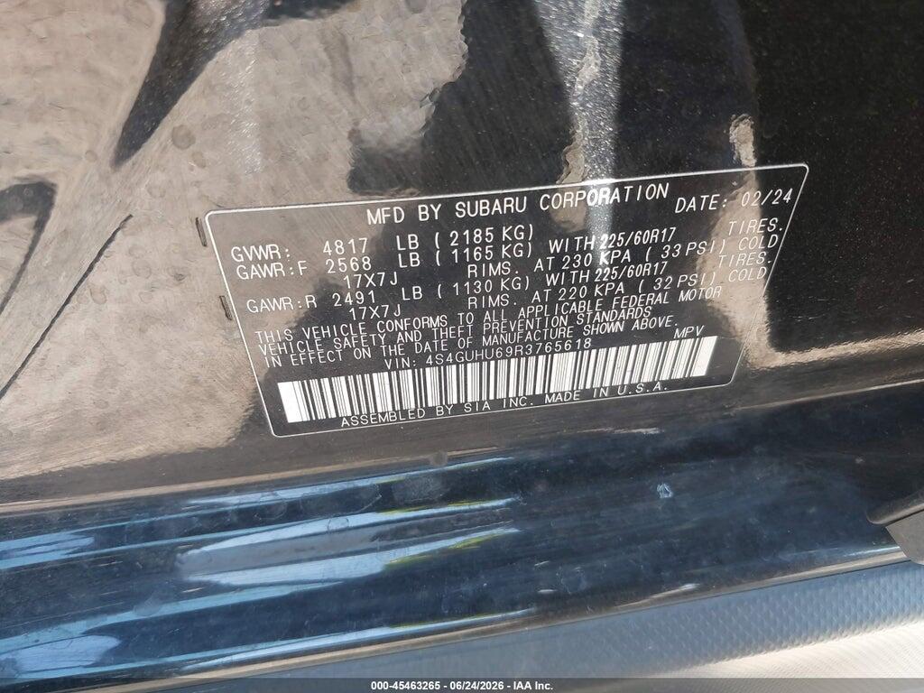 4S4GUHU69R3765618 2024 SUBARU CROSSTREK photo no. 9