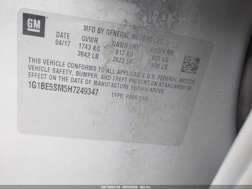 1G1BE5SM5H7249347 2017 CHEVROLET CRUZE photo no. 9