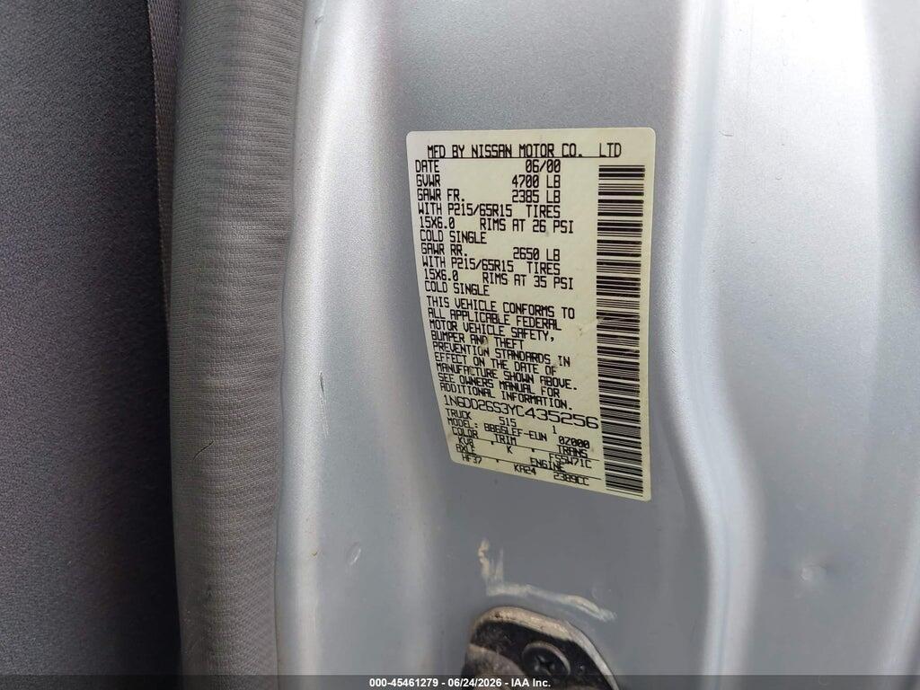 1N6DD26S3YC435256 2000 NISSAN FRONTIER photo no. 9