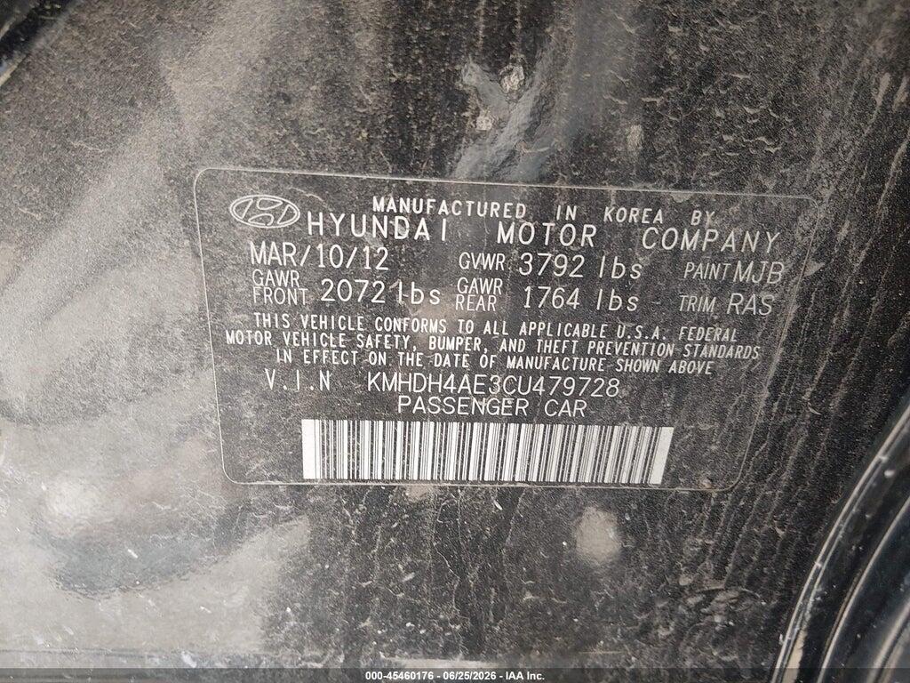 KMHDH4AE3CU479728 2012 HYUNDAI ELANTRA photo no. 9
