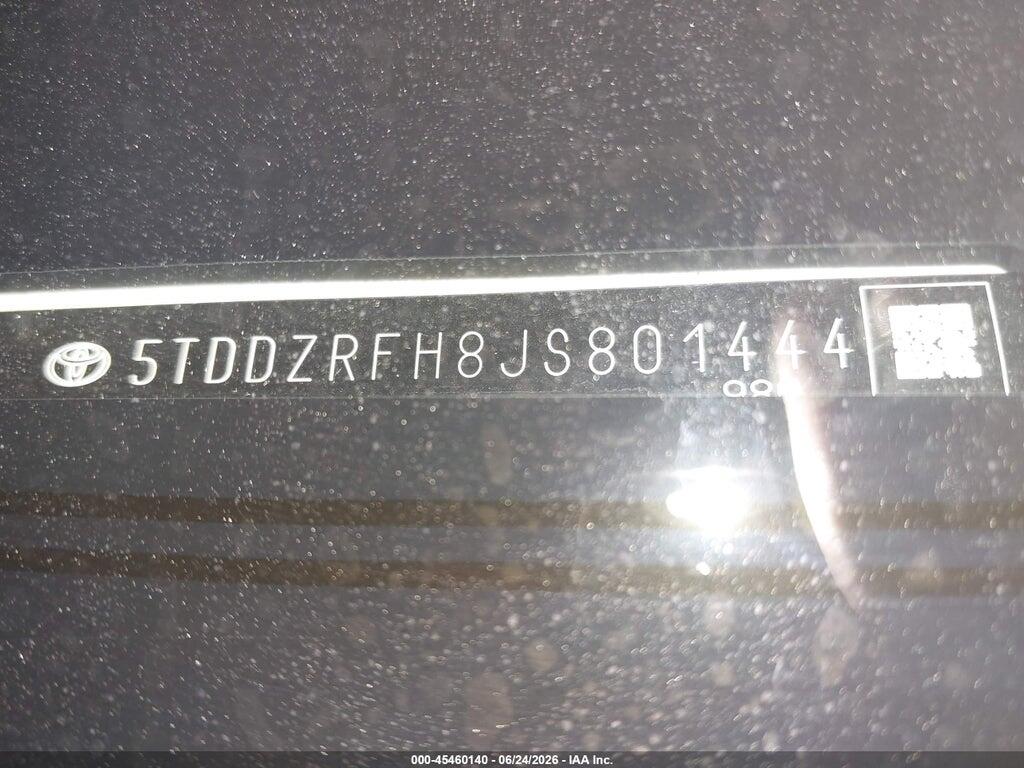 5TDDZRFH8JS801444 2018 TOYOTA HIGHLANDER photo no. 9