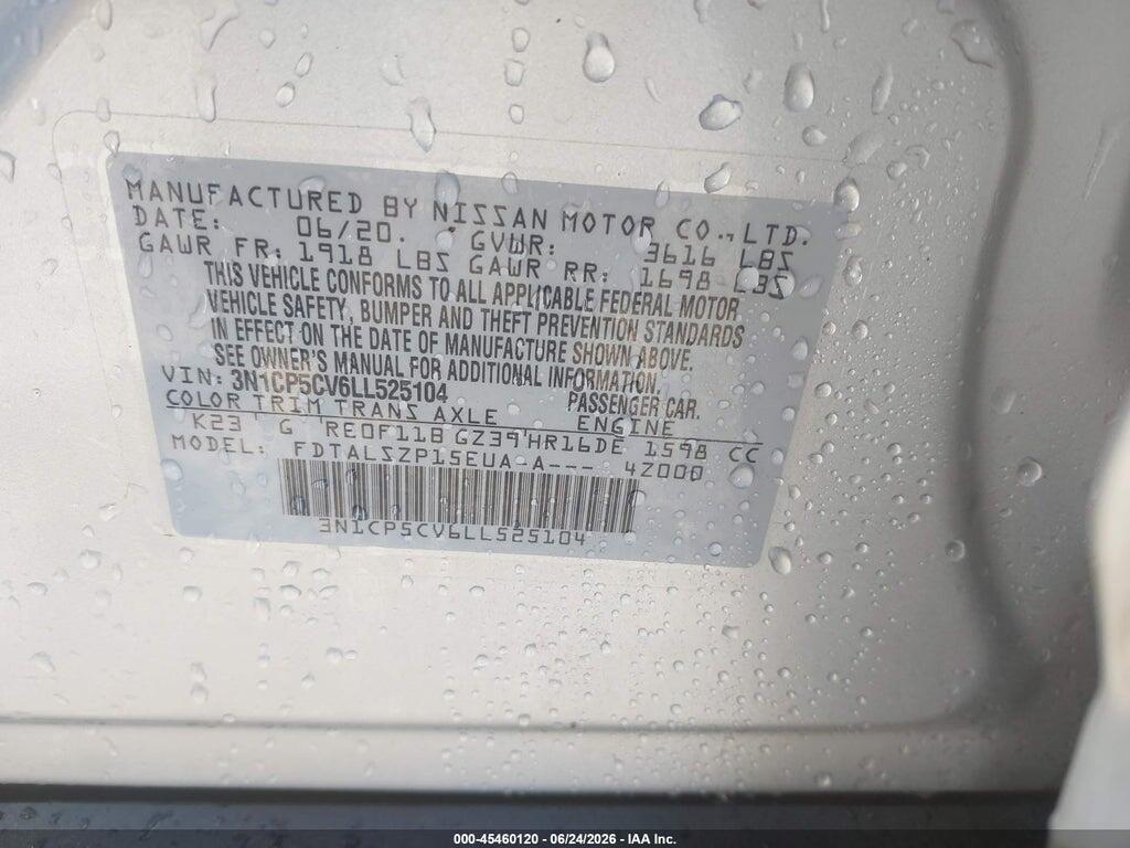3N1CP5CV6LL525104 2020 NISSAN KICKS photo no. 9