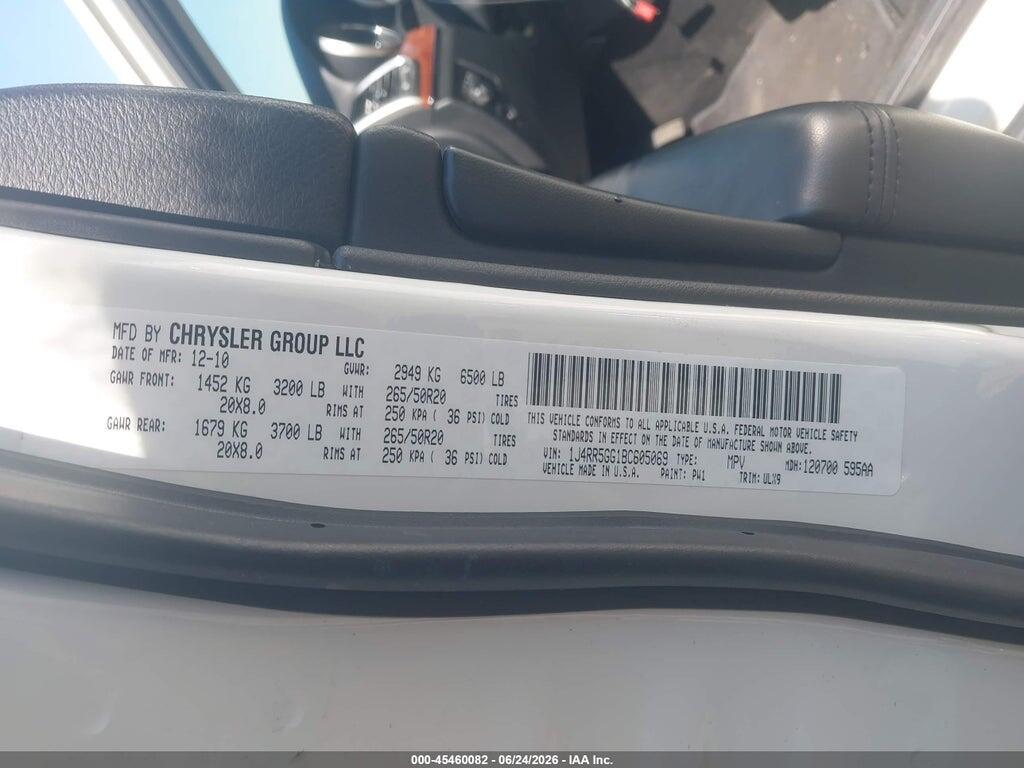 1J4RR5GG1BC605069 2011 JEEP GRAND CHEROKEE photo no. 9