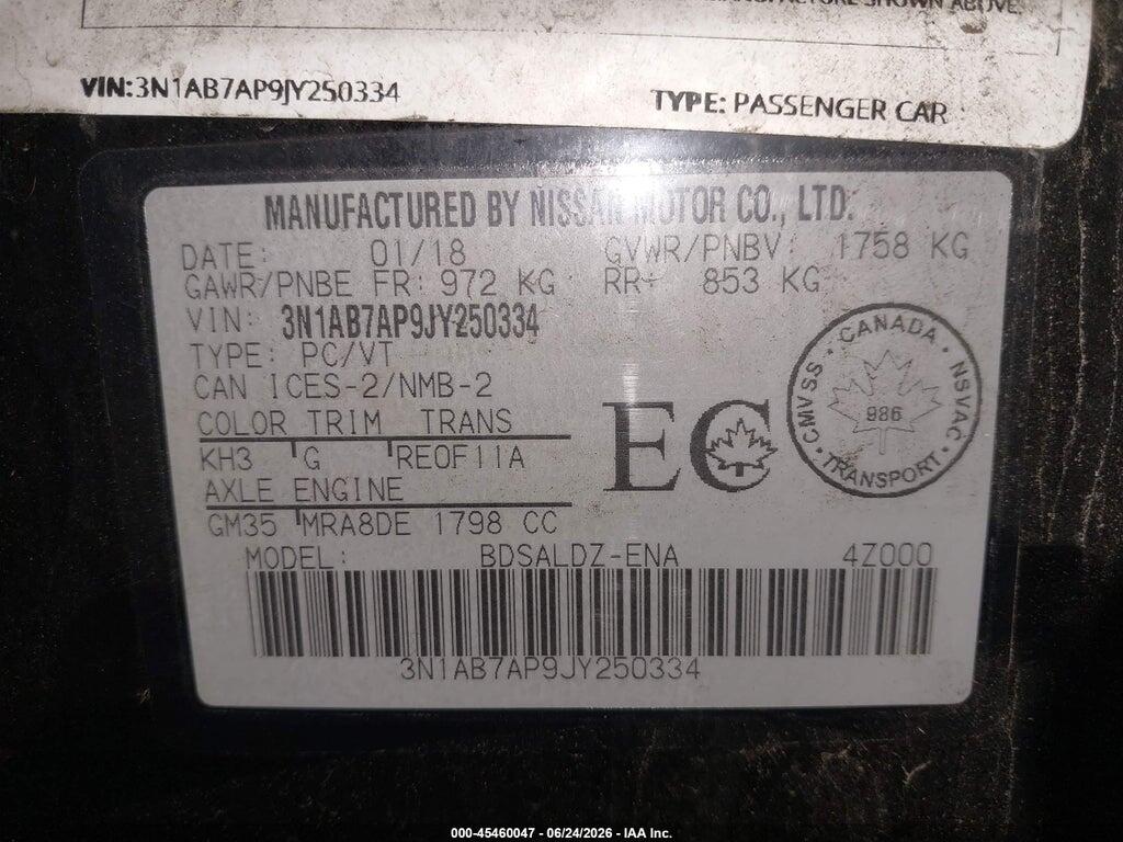 3N1AB7AP9JY250334 2018 NISSAN SENTRA photo no. 9