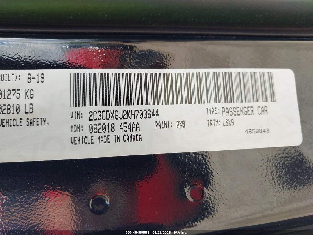 2C3CDXGJ2KH703644 2019 DODGE CHARGER photo no. 9