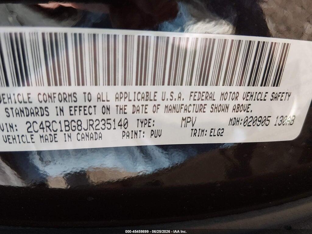 2C4RC1BG8JR235140 2018 CHRYSLER PACIFICA photo no. 9