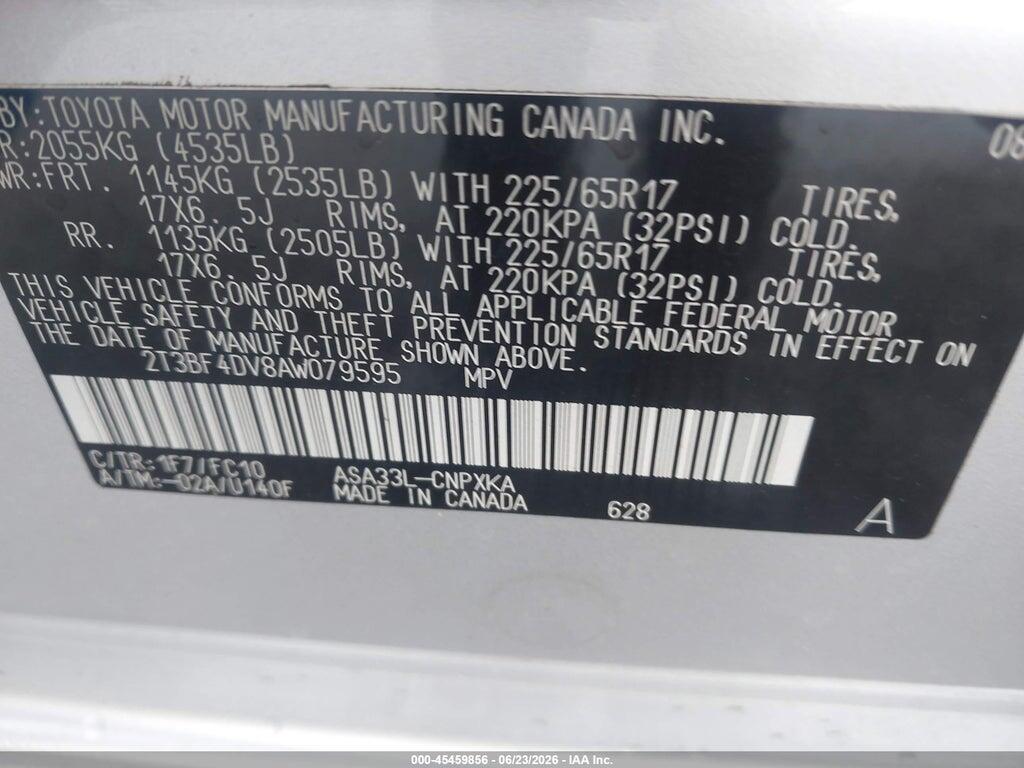 2T3BF4DV8AW079595 2010 TOYOTA RAV4 photo no. 9