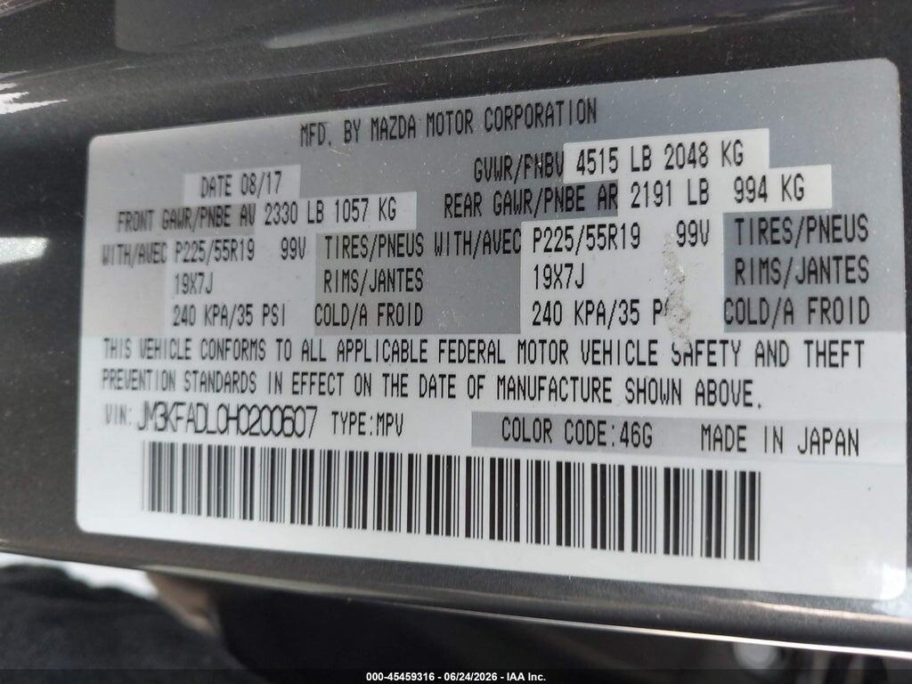 JM3KFADL0H0200607 2017 MAZDA CX-5 photo no. 9
