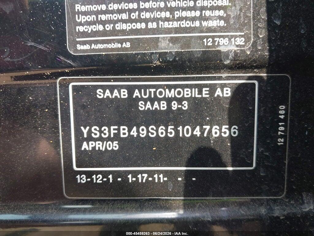 YS3FB49S651047656 2005 SAAB 9-3 photo no. 9