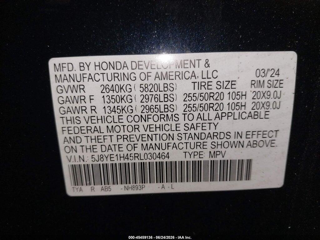 5J8YE1H45RL030464 2024 ACURA MDX photo no. 9