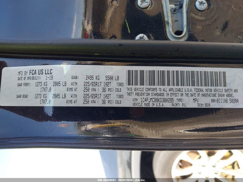 1C4PJMCB8KD380295 2019 JEEP CHEROKEE photo no. 9