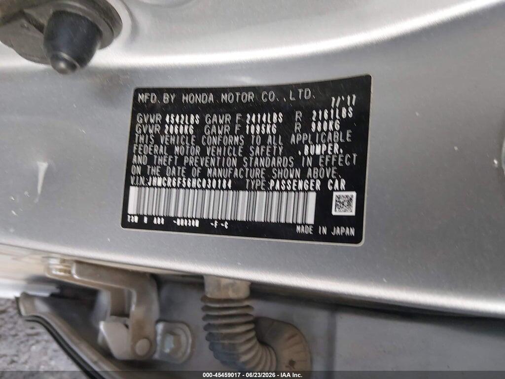 JHMCR6F56HC030184 2017 HONDA ACCORD HYBRID photo no. 9