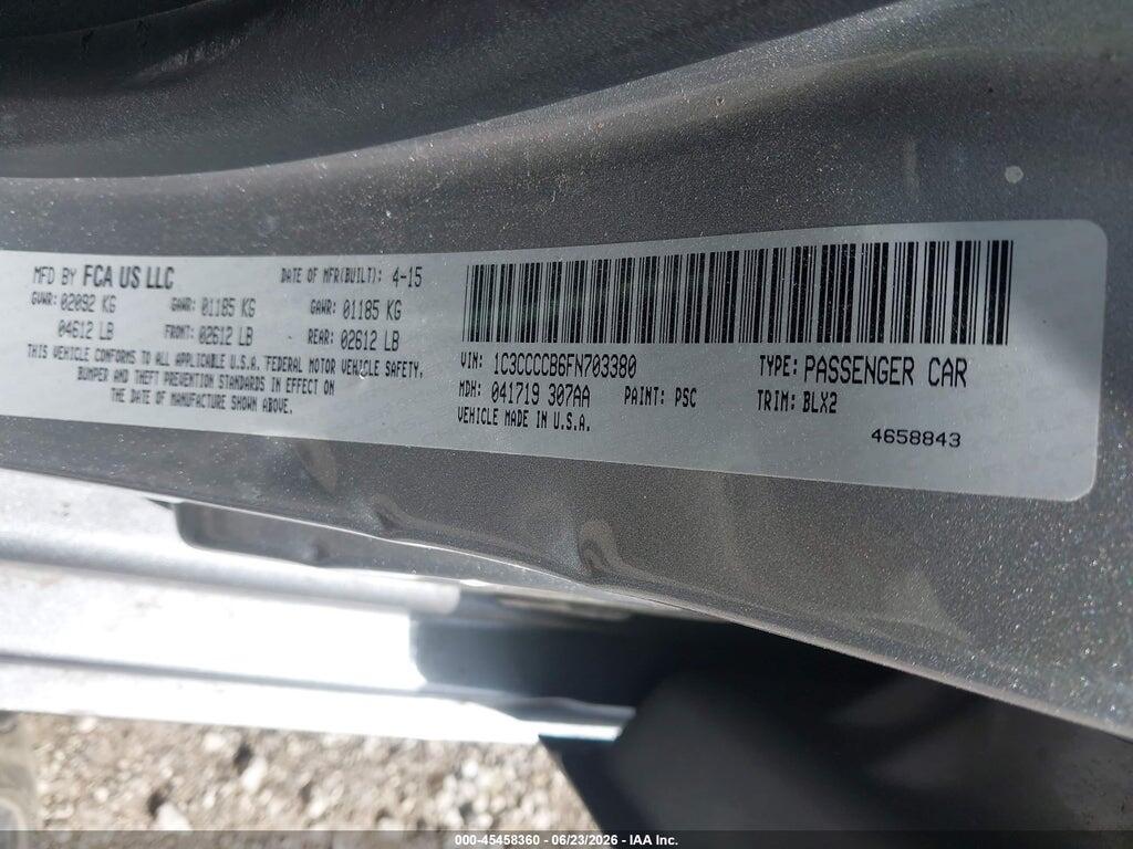 1C3CCCCB6FN703380 2015 CHRYSLER 200 photo no. 9