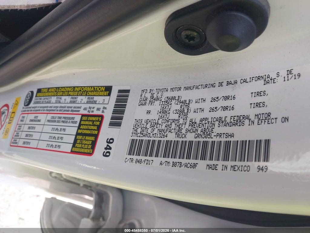 3TMCZ5AN3LM313264 2020 TOYOTA TACOMA photo no. 9