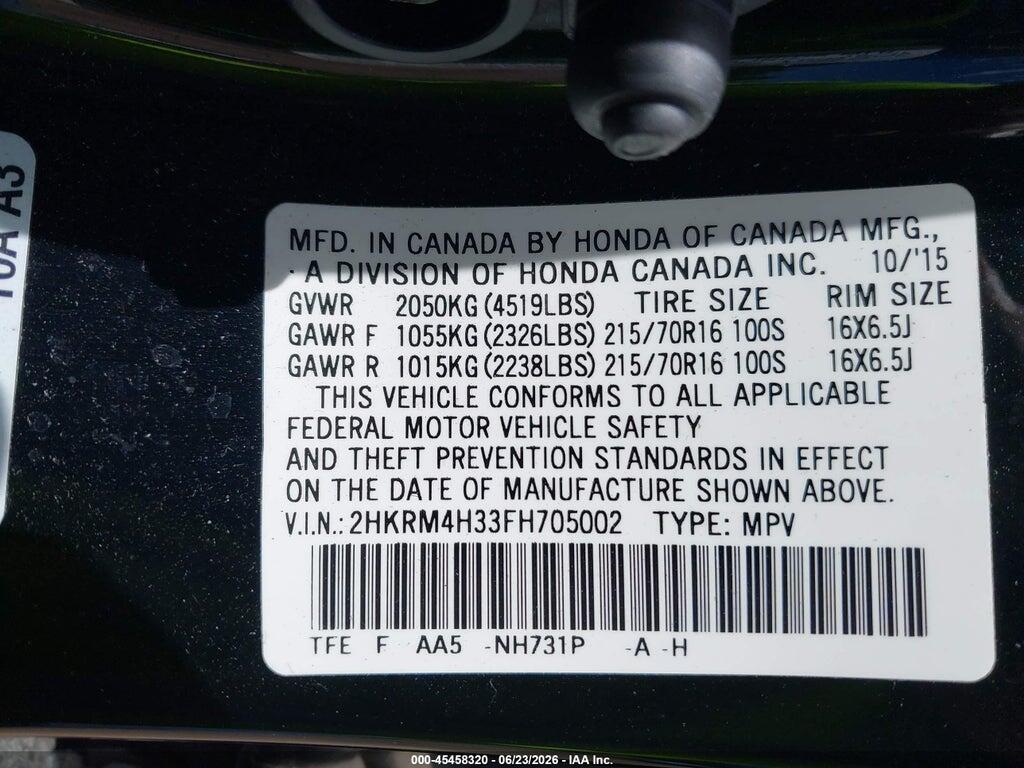 2HKRM4H33FH705002 2015 HONDA CR-V photo no. 9