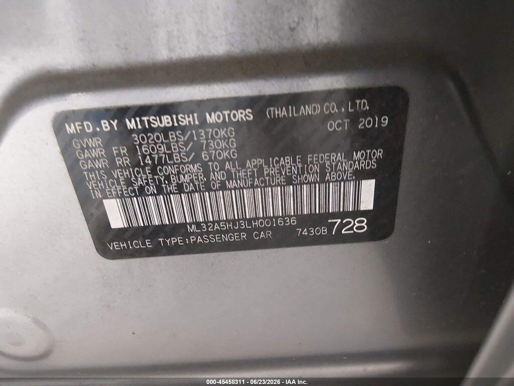 ML32A5HJ3LH001636 2020 MITSUBISHI MIRAGE photo no. 9