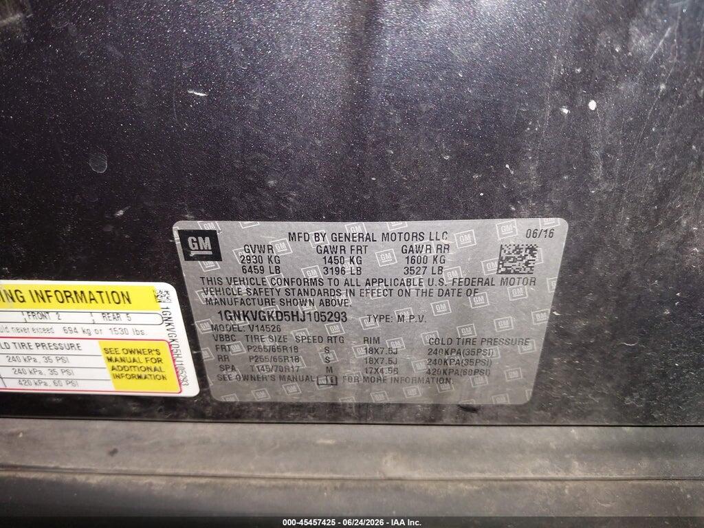 1GNKVGKD5HJ105293 2017 CHEVROLET TRAVERSE photo no. 9
