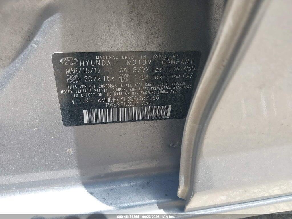 KMHDH4AE3DU487166 2013 HYUNDAI ELANTRA photo no. 9