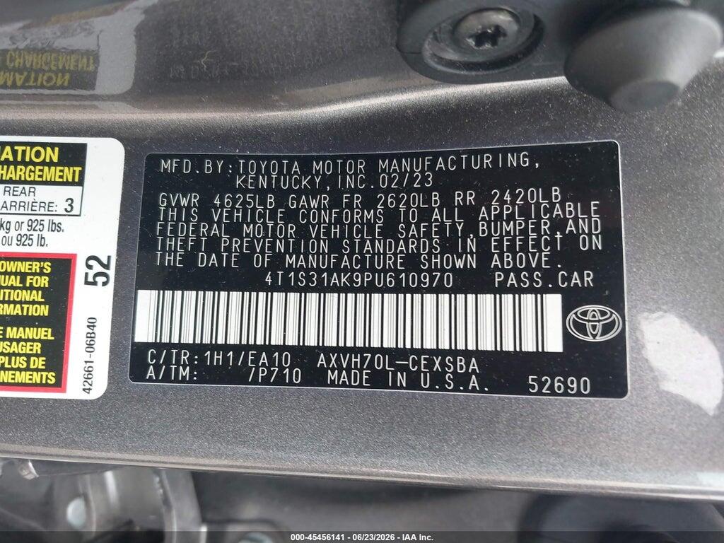 4T1S31AK9PU610970 2023 TOYOTA CAMRY photo no. 9