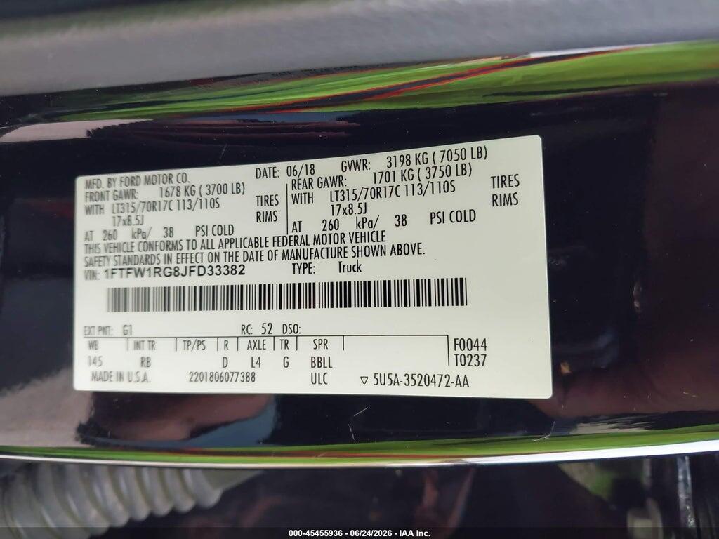 1FTFW1RG8JFD33382 2018 FORD F-150 photo no. 9