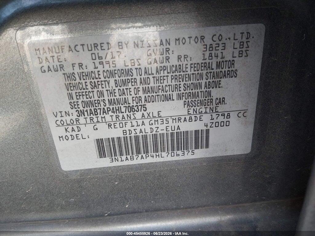 3N1AB7AP4HL706375 2017 NISSAN SENTRA photo no. 9
