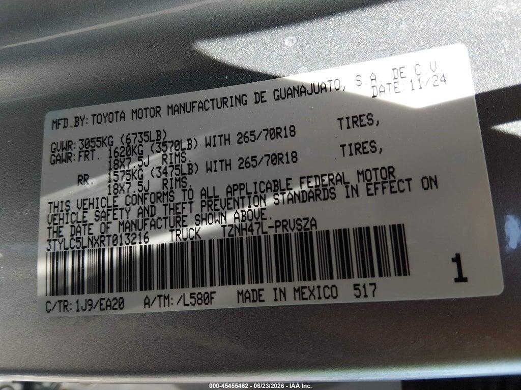 3TYLC5LNXRT013216 2024 TOYOTA TACOMA HYBRID photo no. 9