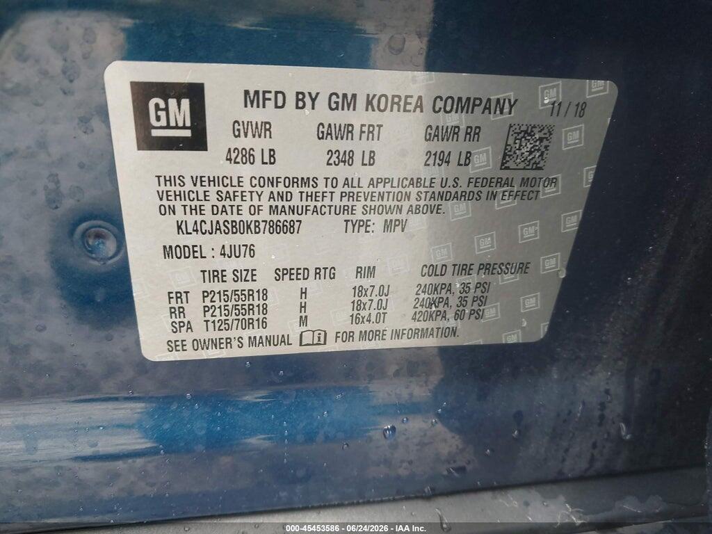 KL4CJASB0KB786687 2019 BUICK ENCORE photo no. 9