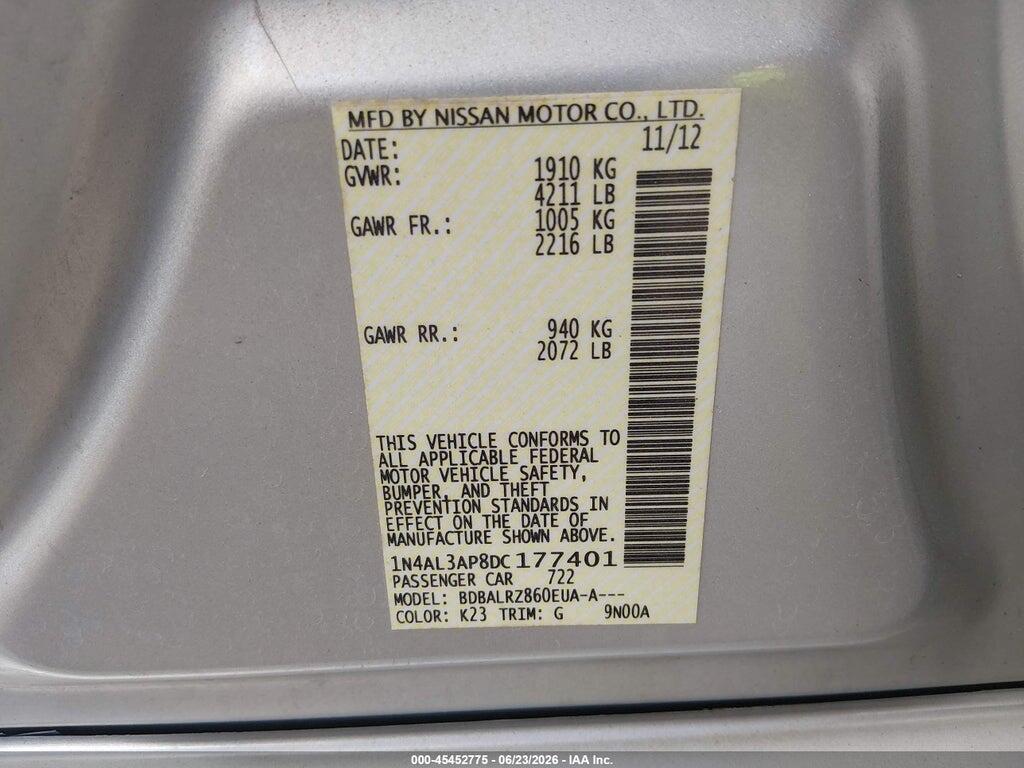 1N4AL3AP8DC177401 2013 NISSAN ALTIMA photo no. 9