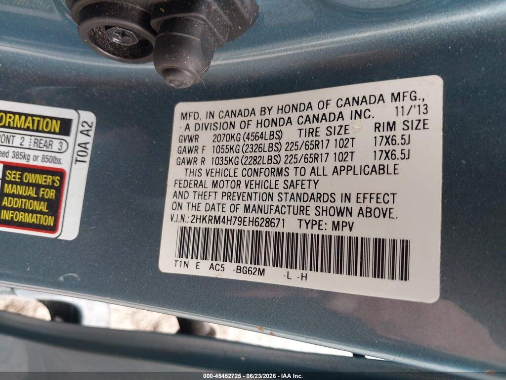 2HKRM4H79EH628671 2014 HONDA CR-V photo no. 9