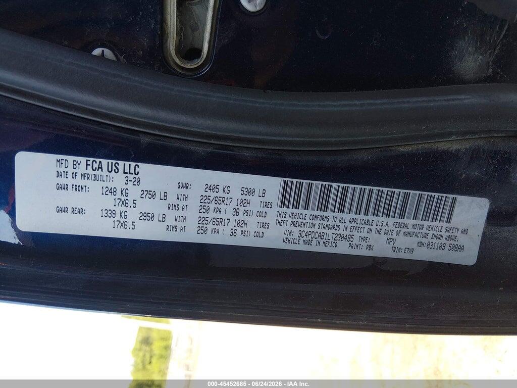 3C4PDCAB1LT230495 2020 DODGE JOURNEY photo no. 9