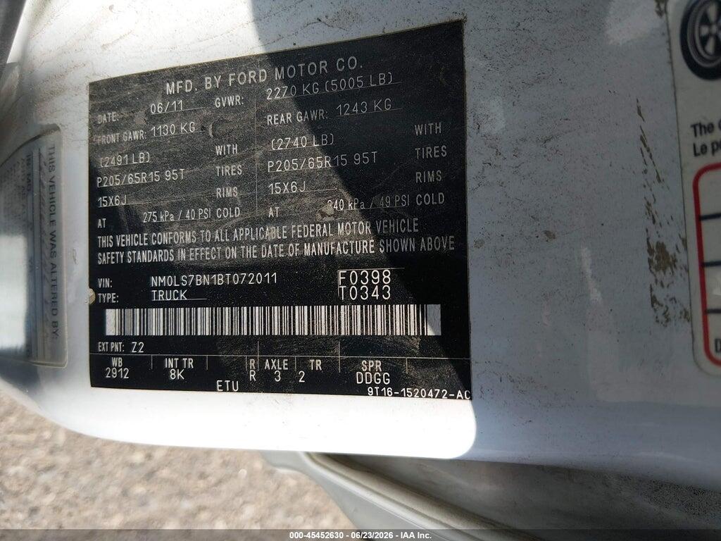 NM0LS7BN1BT072011 2011 FORD TRANSIT CONNECT photo no. 9