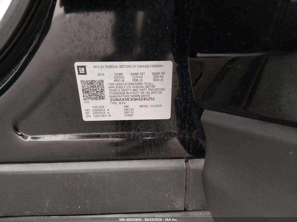 2GNAXVEX5K6245252 2019 CHEVROLET EQUINOX photo no. 9