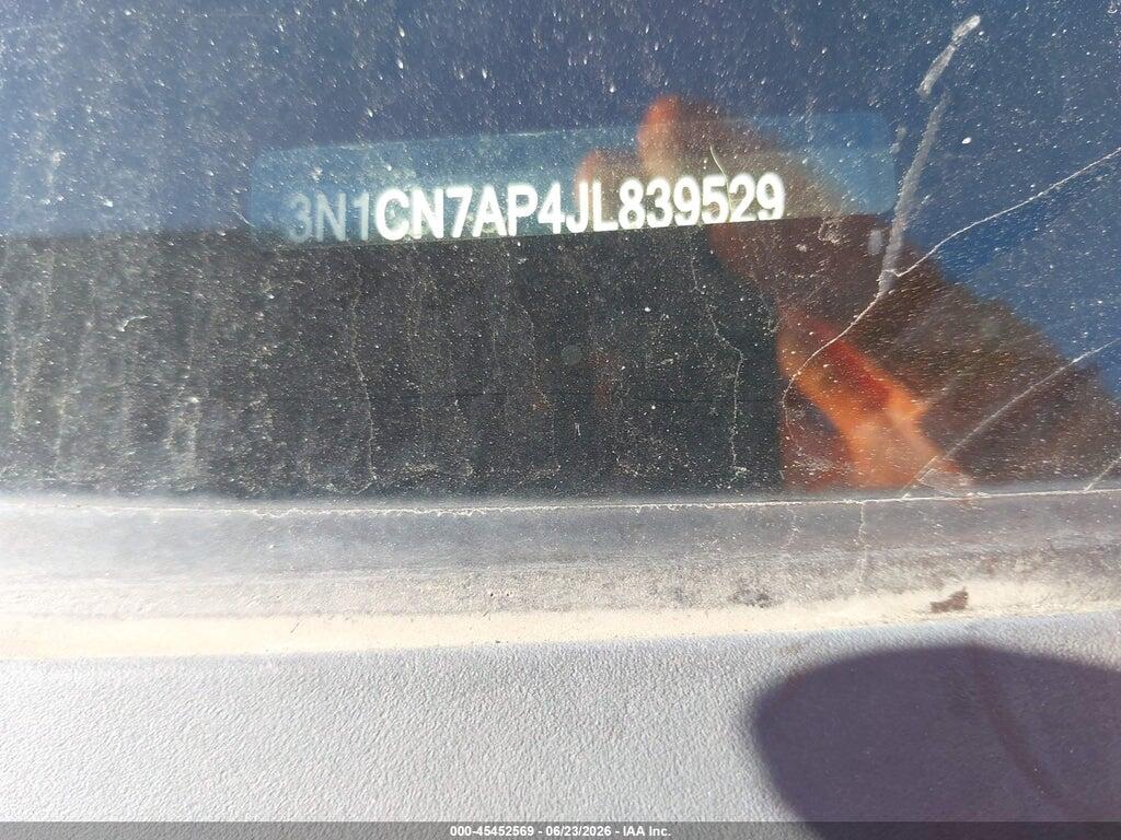 3N1CN7AP4JL839529 2018 NISSAN VERSA photo no. 9