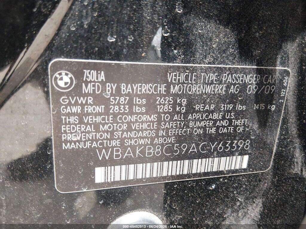 WBAKB8C59ACY63398 2010 BMW 750LI photo no. 9