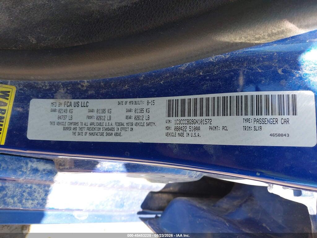 1C3CCCBG9GN101572 2016 CHRYSLER 200 photo no. 9