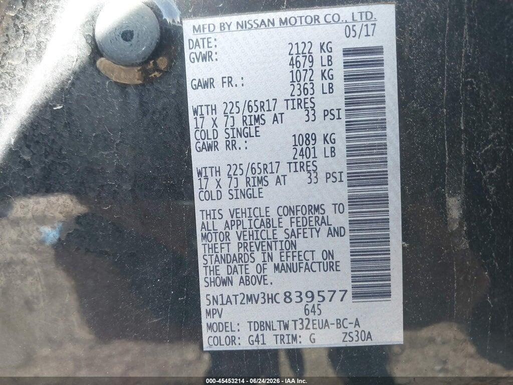 5N1AT2MV3HC839577 2017 NISSAN ROGUE photo no. 9
