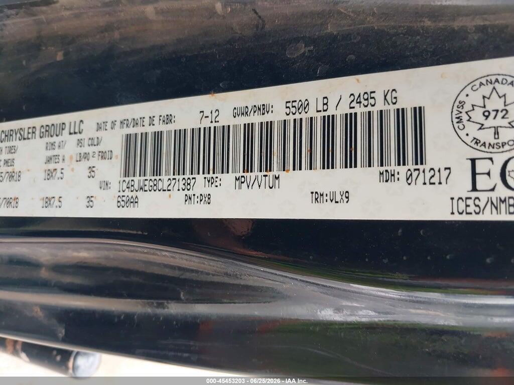 1C4BJWEG8CL271387 2012 JEEP WRANGLER UNLIMITED photo no. 9