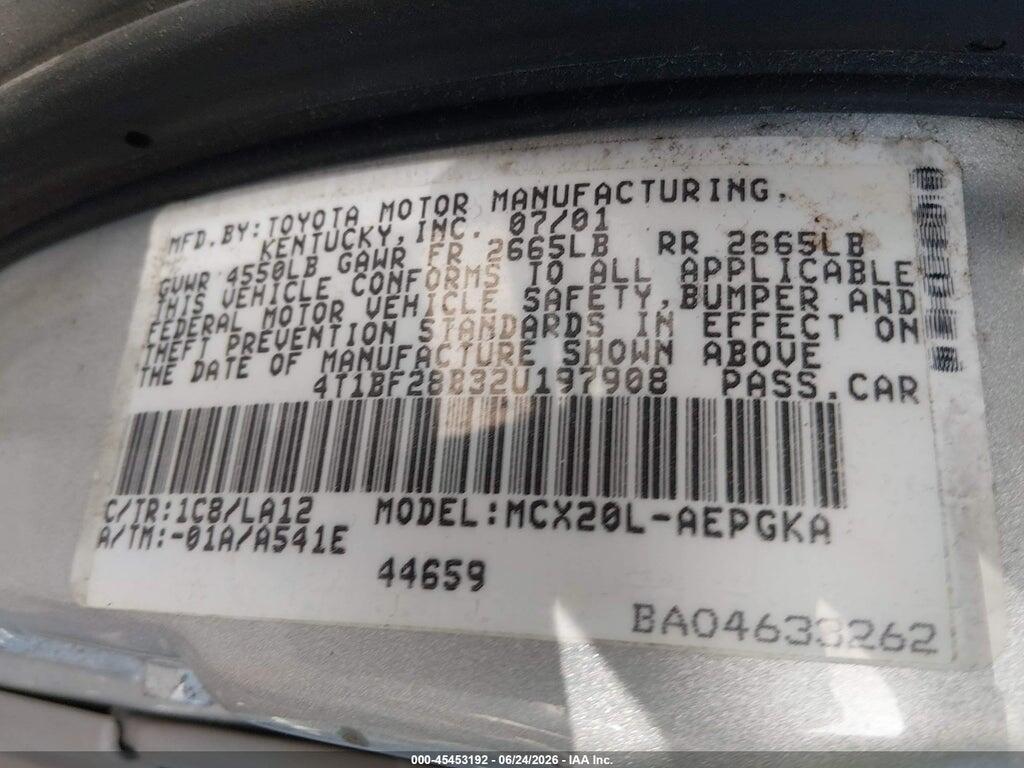 4T1BF28B32U197908 2002 TOYOTA AVALON photo no. 9