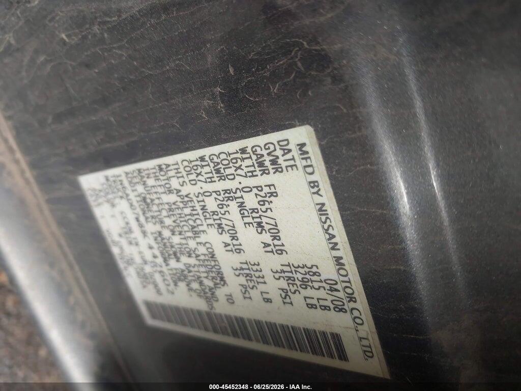 1N6AD07W88C442602 2008 NISSAN FRONTIER photo no. 9
