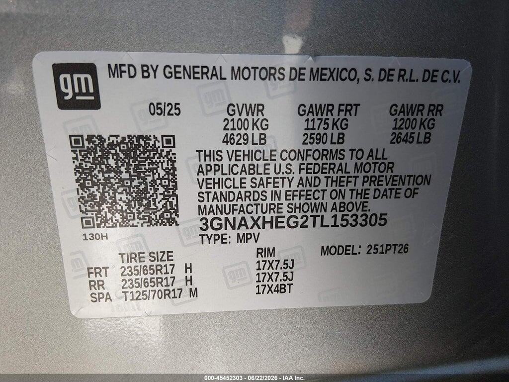 3GNAXHEG2TL153305 2026 CHEVROLET EQUINOX photo no. 9