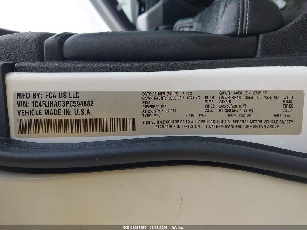1C4RJHAG3PC594882 2023 JEEP GRAND CHEROKEE photo no. 9