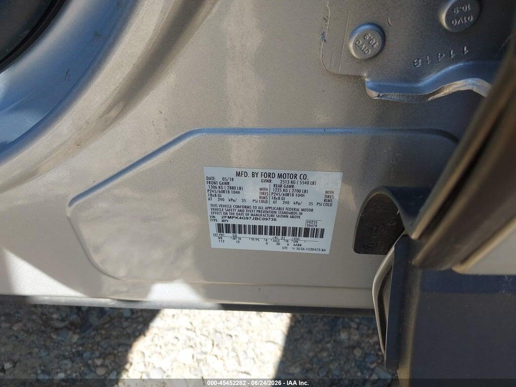 2FMPK4G97JBC09736 2018 FORD EDGE photo no. 9